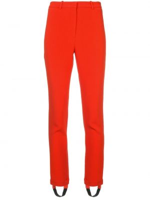 Pantaloni din crep Roberto Cavalli roșu