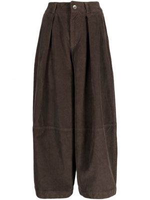 Spodnie sztruksowe bawełniane Ymc brązowe