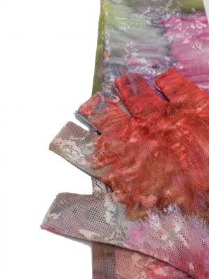 Květinové rukavice se síťovinou Collina Strada růžové