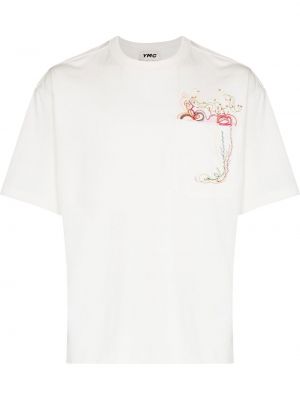 Floral brodert t-skjorte Ymc hvit