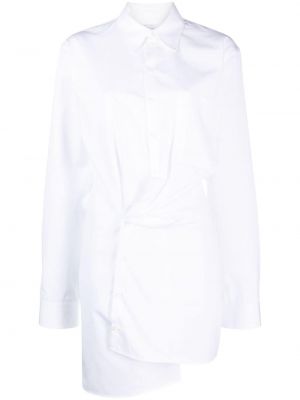 Asymetrické bavlnené košeľové šaty Off-white biela