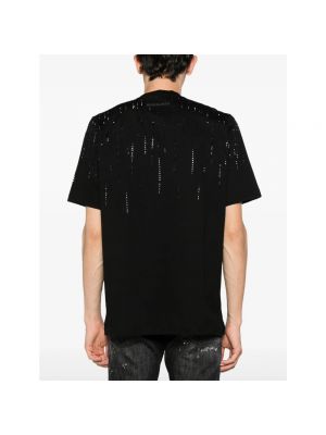 Camiseta con estampado de cristal Dsquared2 negro