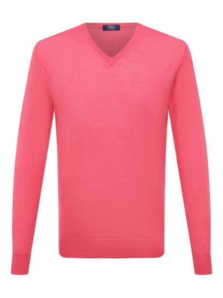 Кашемировый шелковый пуловер Fedeli розовый
