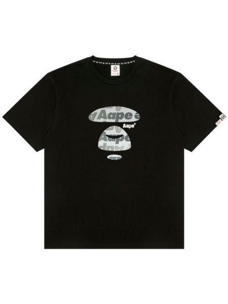 Βαμβακερή μπλούζα με σχέδιο Aape By *a Bathing Ape® μαύρο