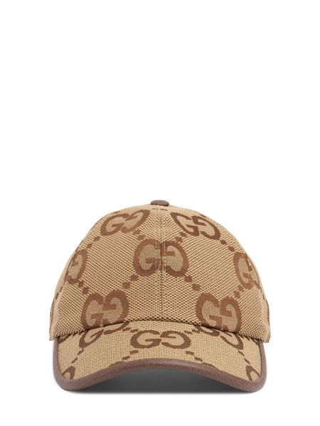 Gorra de algodón de tejido jacquard Gucci