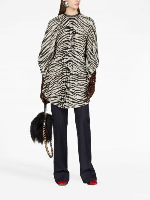 Bluse mit print mit plisseefalten mit zebra-muster Gucci