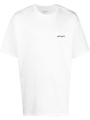 Raštuotas medvilninis marškinėliai Carhartt Wip balta
