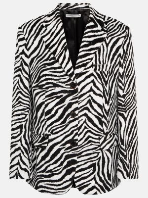 Bombažni blazer s potiskom z zebra vzorcem Alessandra Rich