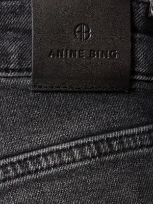 Bavlněné straight fit džíny Anine Bing šedé