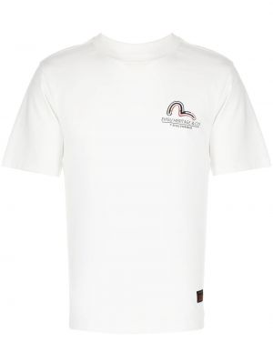 T-shirt en coton à imprimé Evisu blanc
