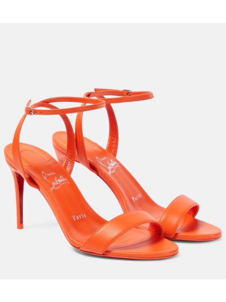 Кожаные сандалии Christian Louboutin оранжевые