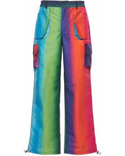 Nylonowe spodnie cargo z nadrukiem gradientowe Agr