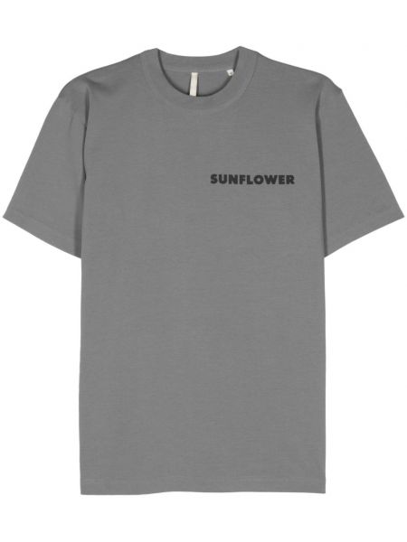 Тениска с принт Sunflower сиво