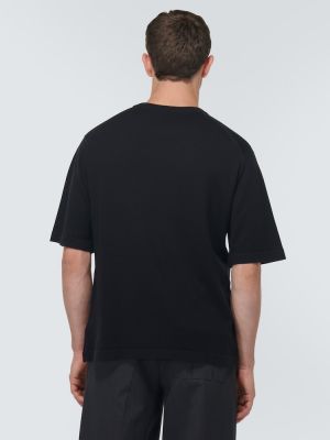 Camiseta de algodón de punto John Smedley negro