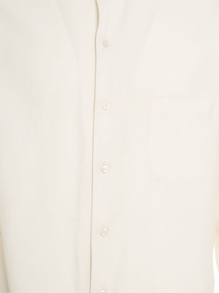 Zīda krekls ar garām piedurknēm Loro Piana balts
