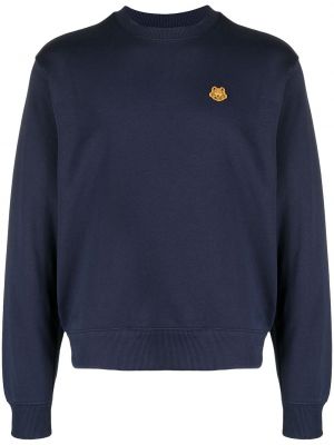 Tigerstripete bomull sweatshirt Kenzo blå