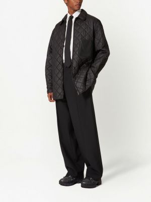 Pikowany płaszcz z kieszeniami Valentino czarny