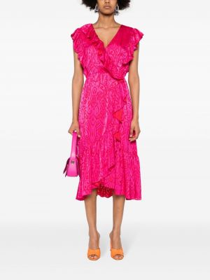 Žakárové midi šaty Nissa růžové