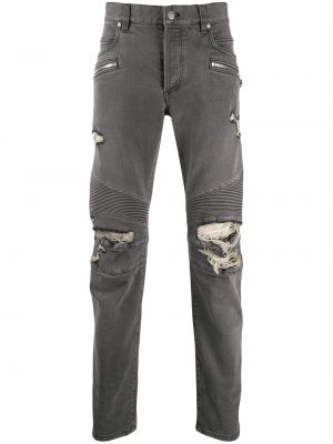 Slank nødlidende skinny jeans Balmain grå