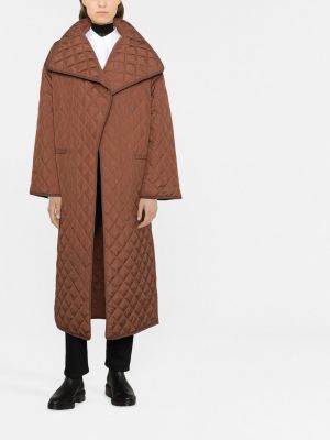 Dygsniuotas paltas Toteme ruda