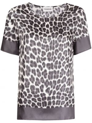 Camiseta de seda con estampado leopardo P.a.r.o.s.h. gris