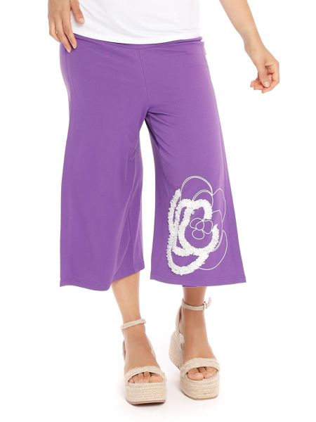 Pantalones con bordado Mamatayoe violeta