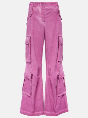 Βαμβακερό παντελόνι cargo Dolce&gabbana ροζ
