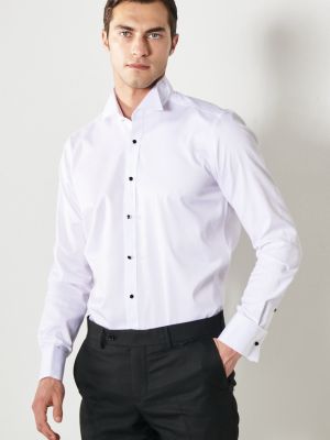 Bavlnená slim fit priliehavá košeľa Altinyildiz Classics biela