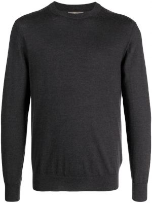 Kašmírový sveter s okrúhlym výstrihom N.peal sivá