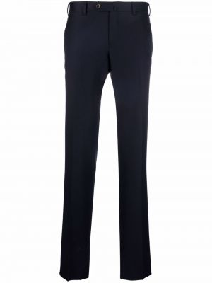 Slim fit vlněné rovné kalhoty Pt01 modré