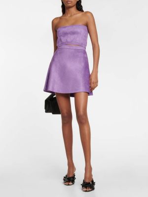 Бархатная юбка мини Alaïa фиолетовая