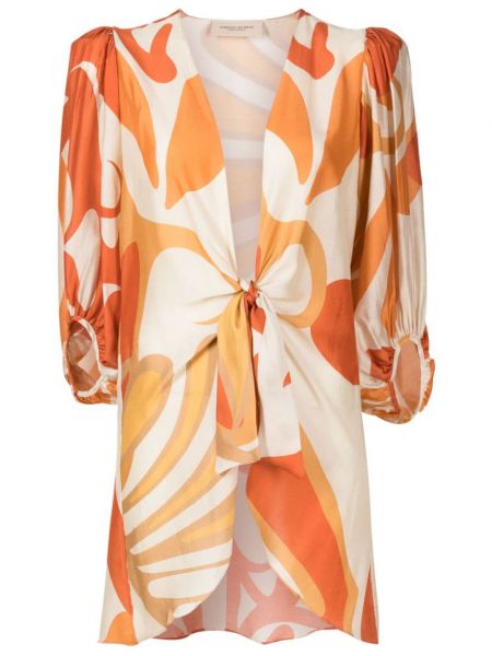 Блуза с принт Adriana Degreas оранжево