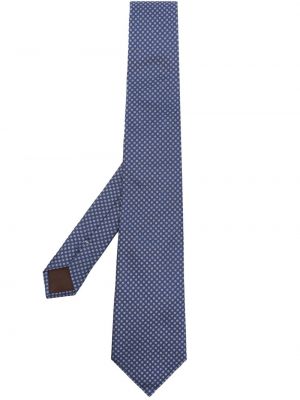 Cravate en soie à imprimé à motif géométrique Canali bleu