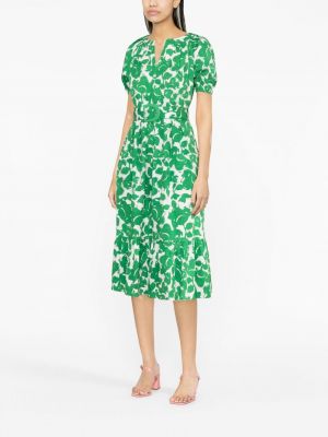 Robe mi-longue à imprimé à motifs abstraits Dvf Diane Von Furstenberg vert