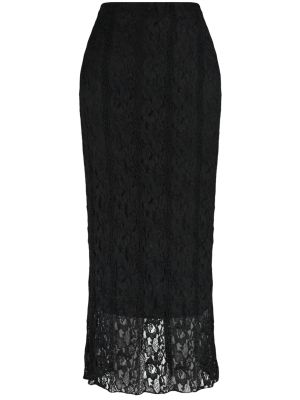 Maxi φούστα με δαντέλα Trendyol μαύρο