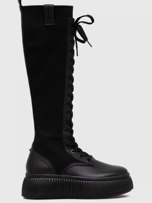 Черные сапоги на платформе Karl Lagerfeld