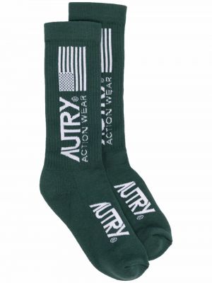 Čarape s printom Autry zelena