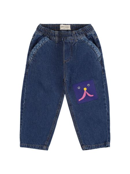 Trykt bomull jeans for jenter Bobo Choses blå