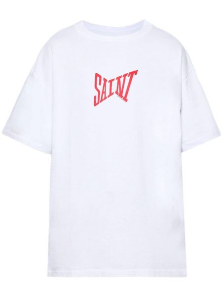 T-shirt en coton à imprimé Saint Mxxxxxx blanc