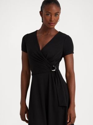 Платье мини с коротким рукавом из джерси Lauren Ralph Lauren черное