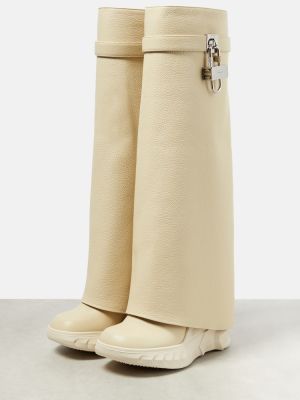 Botas altas de cuero Givenchy beige