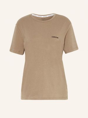 Хлопковая ночная рубашка Calvin Klein серая
