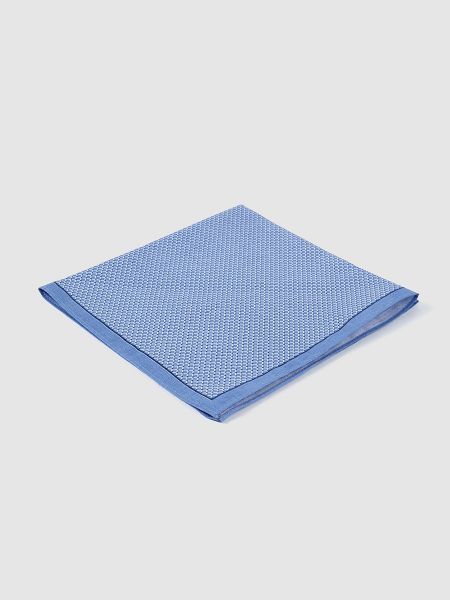 Pañuelo de algodón con estampado con estampado geométrico Guasch azul