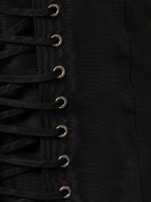 Rochie mini cu șireturi din dantelă Alessandra Rich negru
