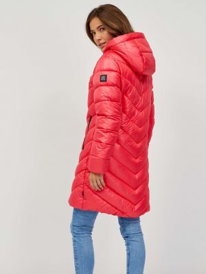 Prošívaný kabát s kapucí Sam 73 růžový