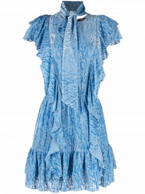 Mini vestido con volantes Elisabetta Franchi azul