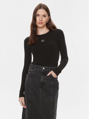 Džemper slim fit Calvin Klein Jeans crna