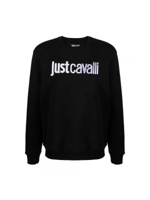 Sweter z kapturem Just Cavalli czarny