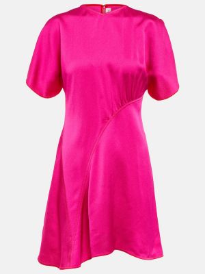 Satynowa sukienka Victoria Beckham różowa