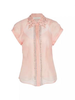 Льняная блузка Zimmermann розовая